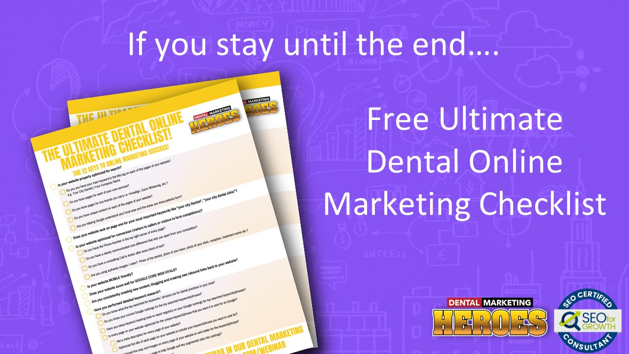 webinar 7 - retargeting for dentists - free checklist if stay till end