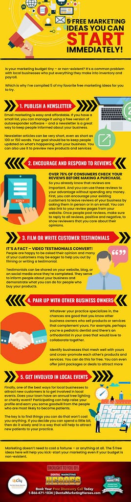 INFOGRAPHIC - 5 FREE MARKETING IDEAS YOU CAN START IMMEDIATELY